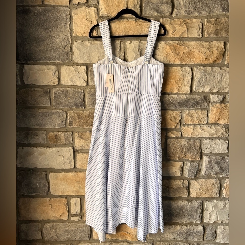 NWT! Rebecca Taylor Pinstripe Midi Tank Dress Sz 12 - Picture 5 of 16